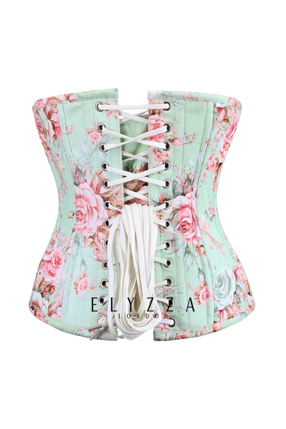 Blossom Custom Made Waist Training Underbust Rose Print Cotton Corset