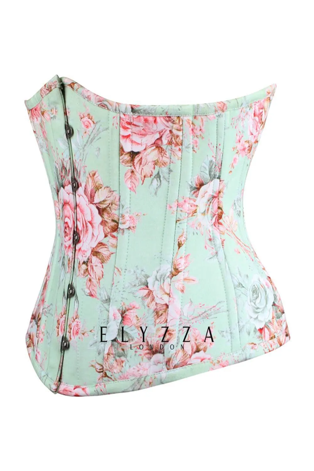Blossom Custom Made Waist Training Underbust Rose Print Cotton Corset