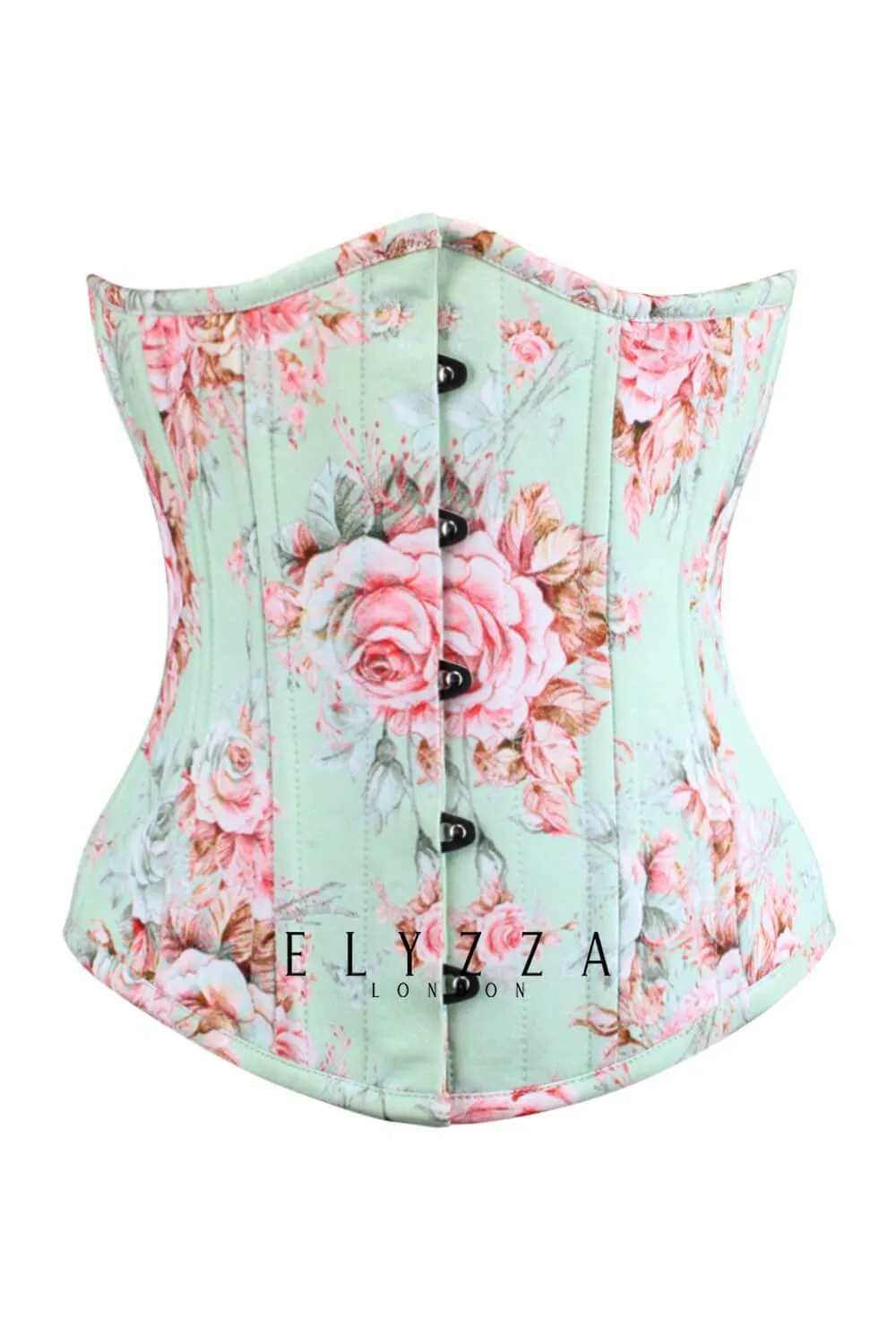 Blossom Custom Made Waist Training Underbust Rose Print Cotton Corset