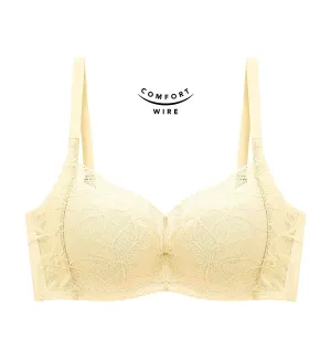 Body Make Up Illusion Lace Wired Half Cup Padded Bra