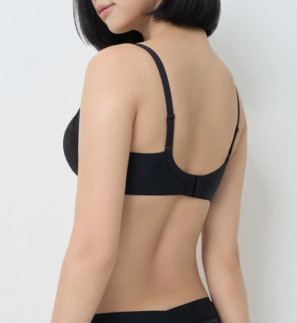 Body Make Up Illusion Lace Wired Half Cup Padded Bra