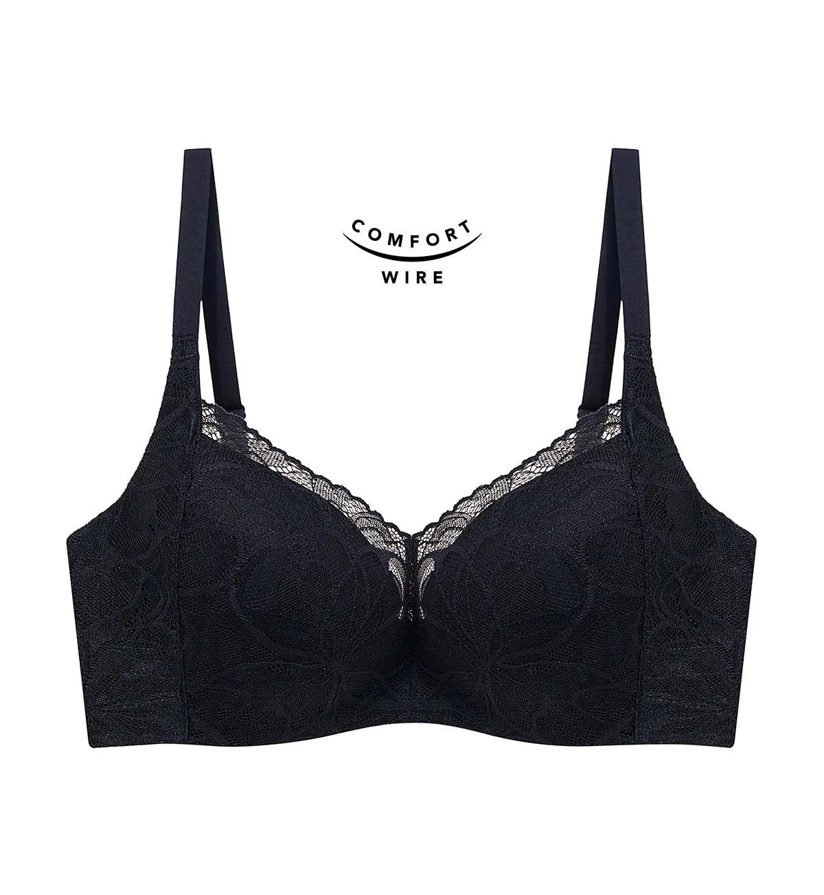 Body Make Up Illusion Lace Wired Half Cup Padded Bra