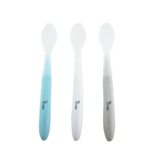 BoJungle Baby Soft Spoon Set 3 Piece Grey - White - Turquoise B571010