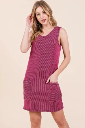 BOMBOM Rib Knit Tank Dress