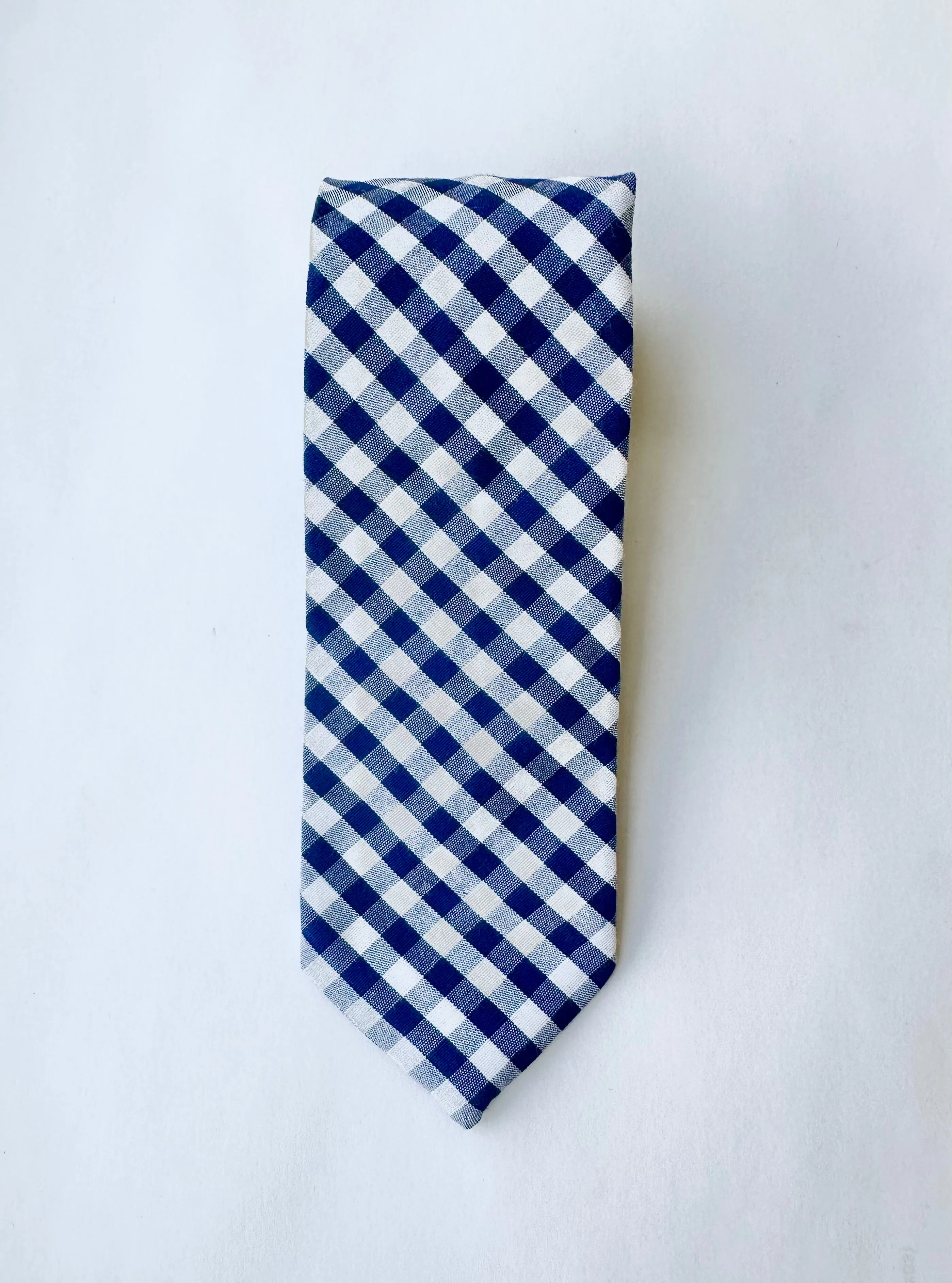 Boy's Tie -- Navy Soft Check
