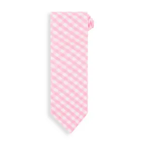 Boy's Tie -- Pink Soft Check
