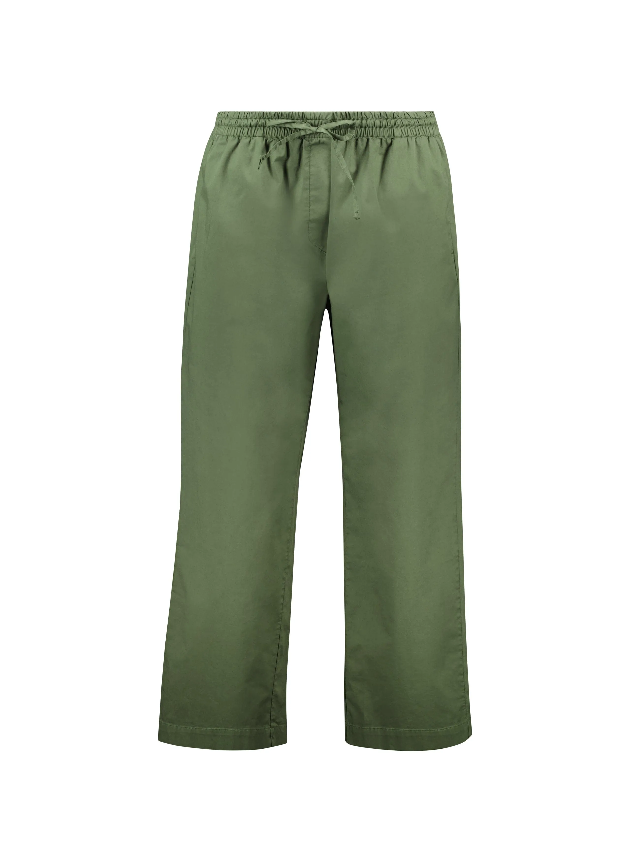 Breanna Organic Cotton Straight Crop Trousers | Light Khaki