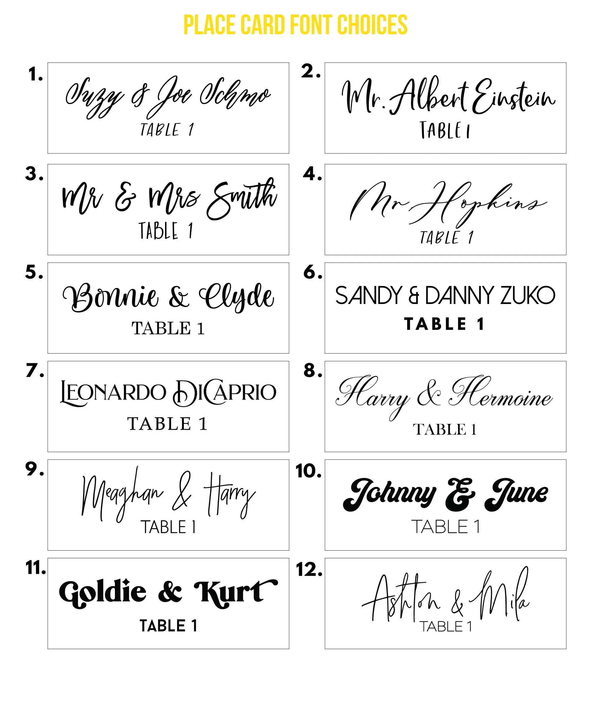 Butterfly Flat Place Cards