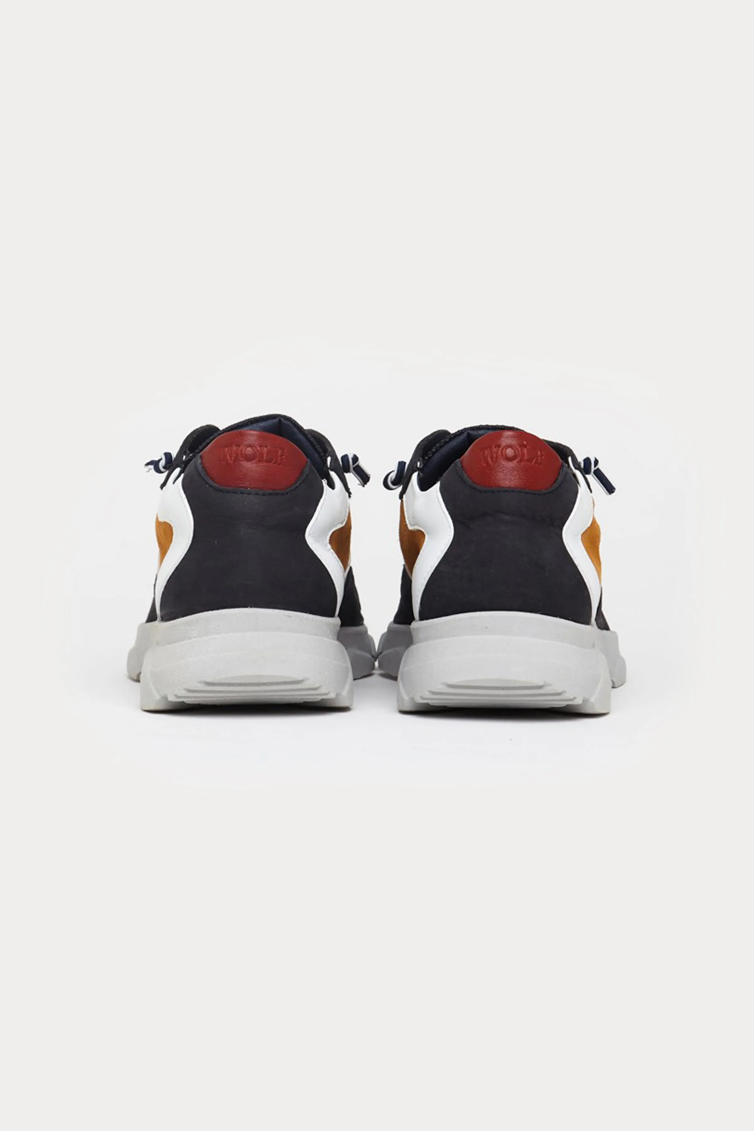 Cambridge Leather Trainers in Navy/Tan