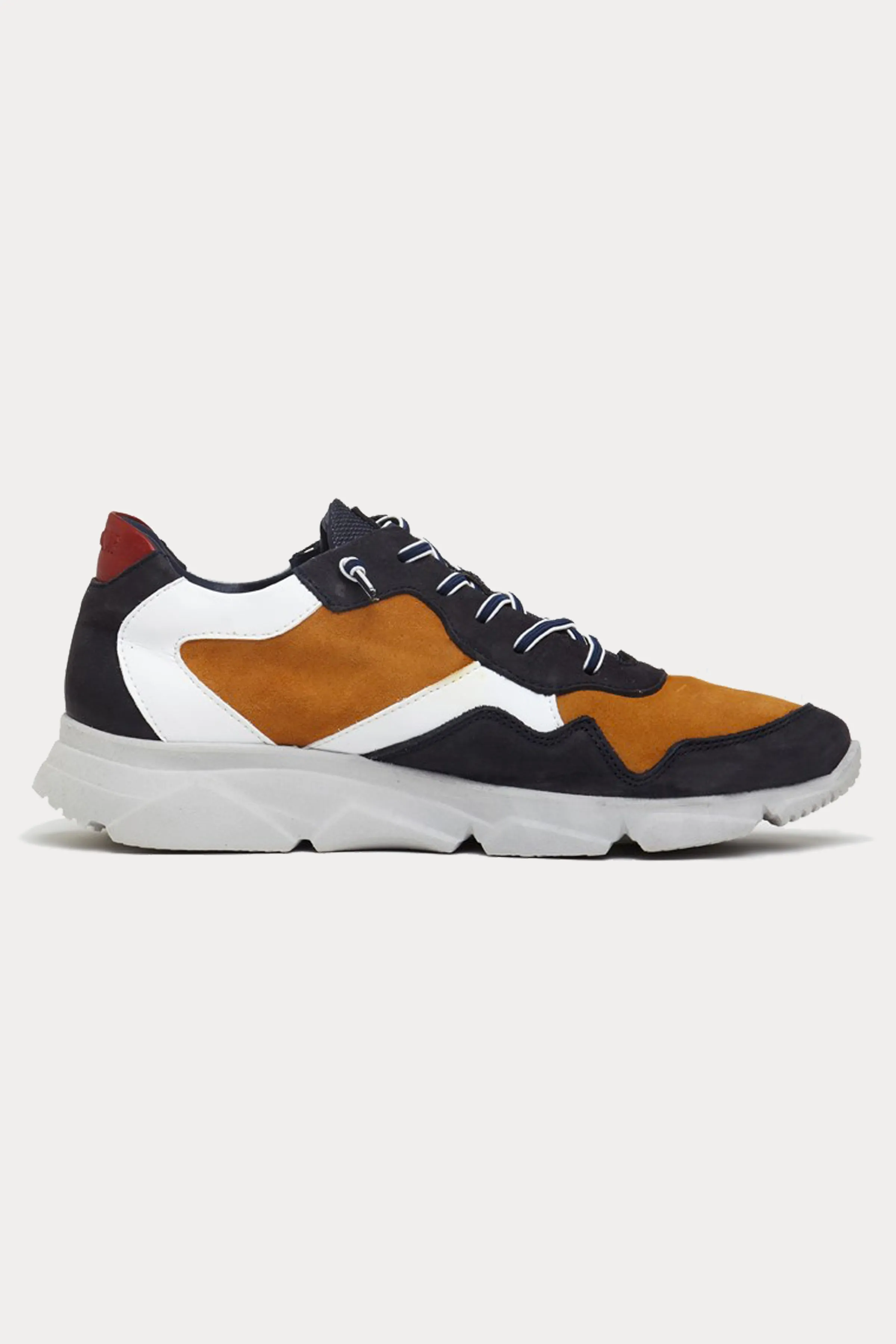 Cambridge Leather Trainers in Navy/Tan