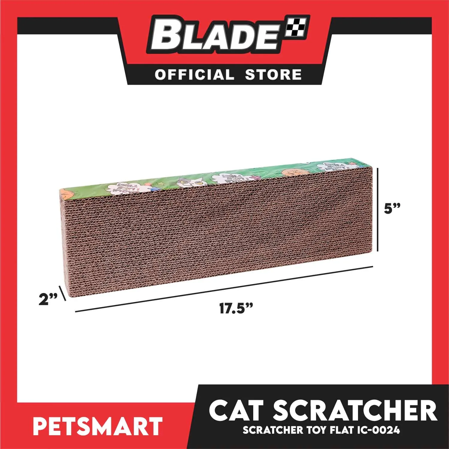 Cat Scratcher Toy  Corrugated Cardboard Flat Shape flat IC-0024