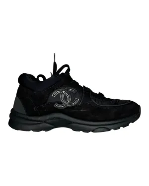 Chanel Black Lace Up Trainers
