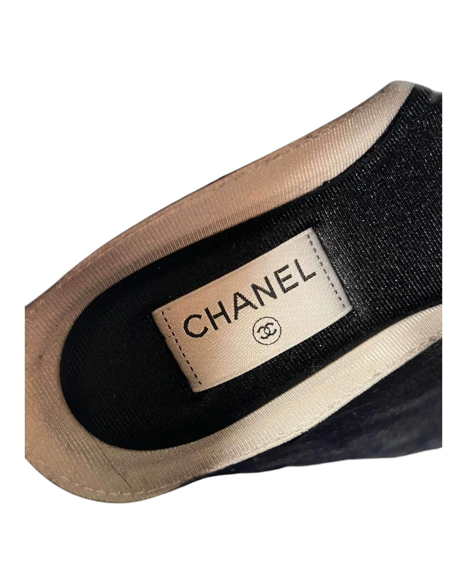 Chanel Black Lace Up Trainers