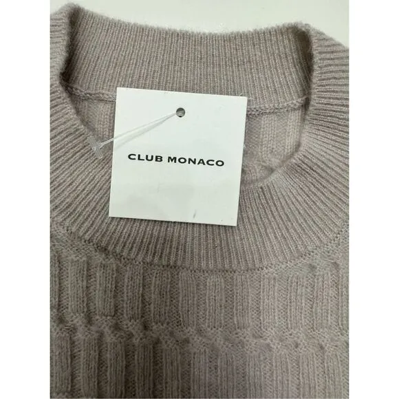 Club Monaco Womens Cream Stitch Cashmere Chandails Sweater Size XXS NWT