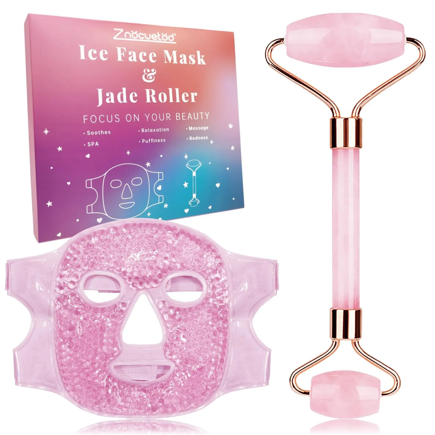 Cold Face Eye Mask Ice Pack Reduce Face Puff, Dark Circles, Gel Beads Hot Heat Cold Compress Pack, Face SPA for Woman Sleeping, Pressure, Headaches, Skin Care, Post Laser Care[Blue]
