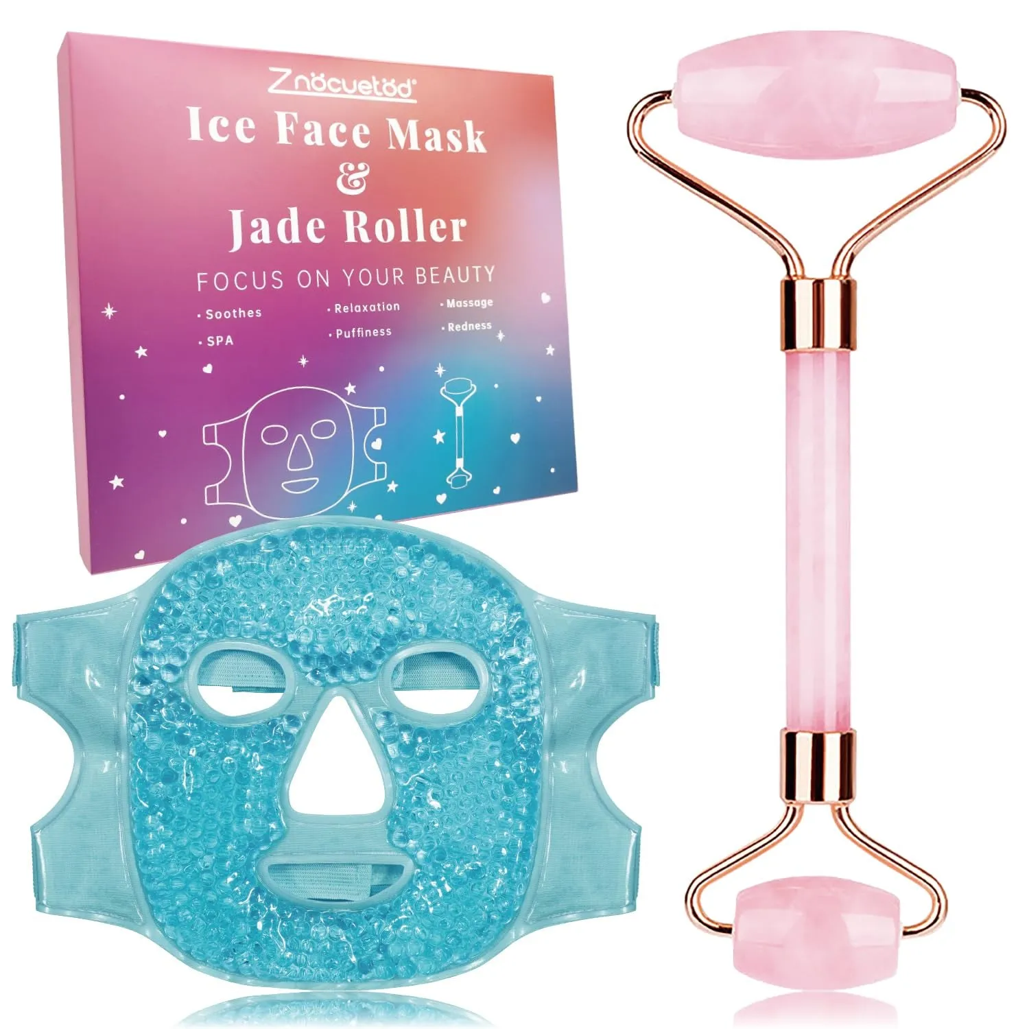 Cold Face Eye Mask Ice Pack Reduce Face Puff, Dark Circles, Gel Beads Hot Heat Cold Compress Pack, Face SPA for Woman Sleeping, Pressure, Headaches, Skin Care, Post Laser Care[Blue]
