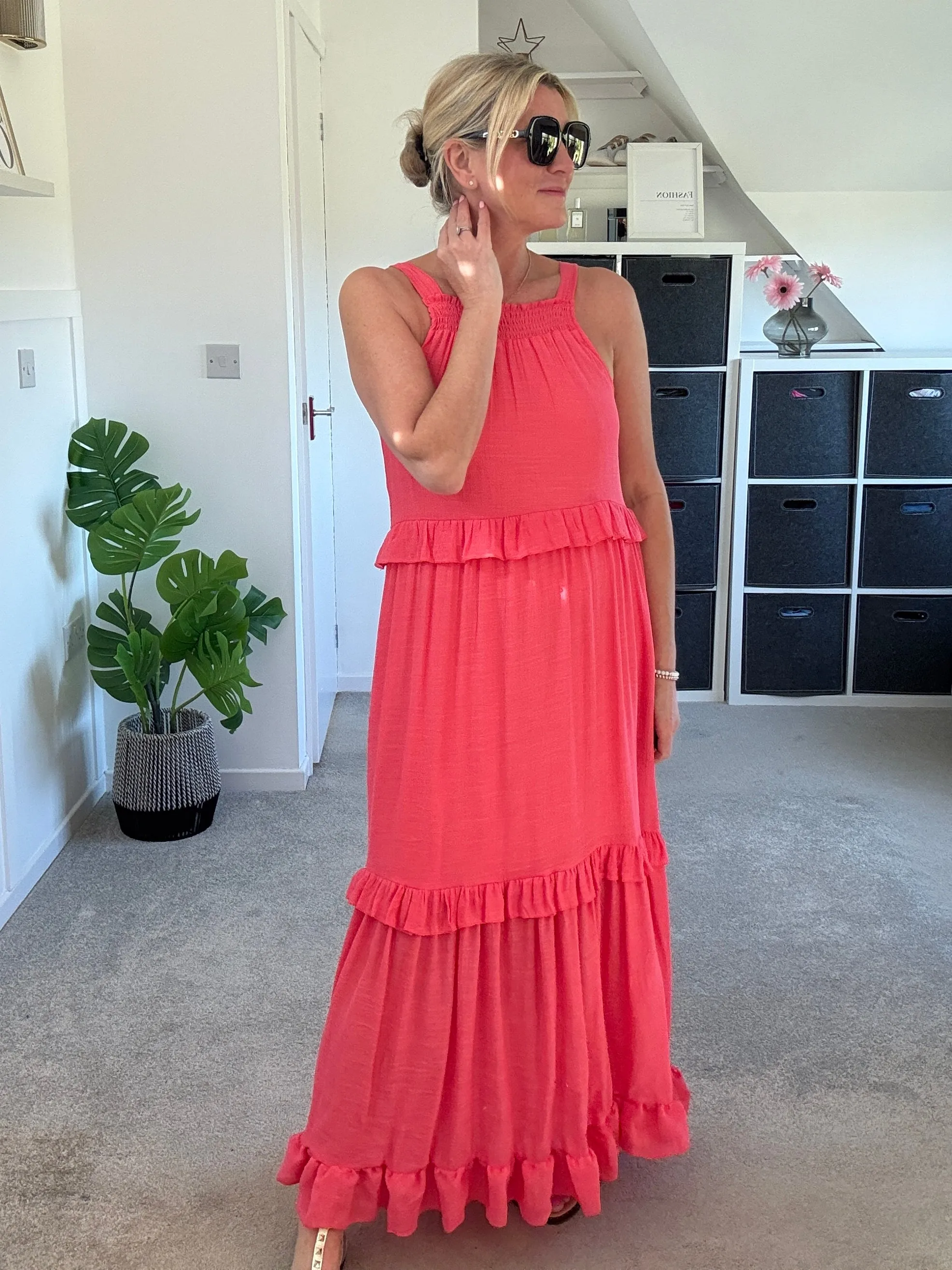 Coral Chloe Boho Maxi Dress