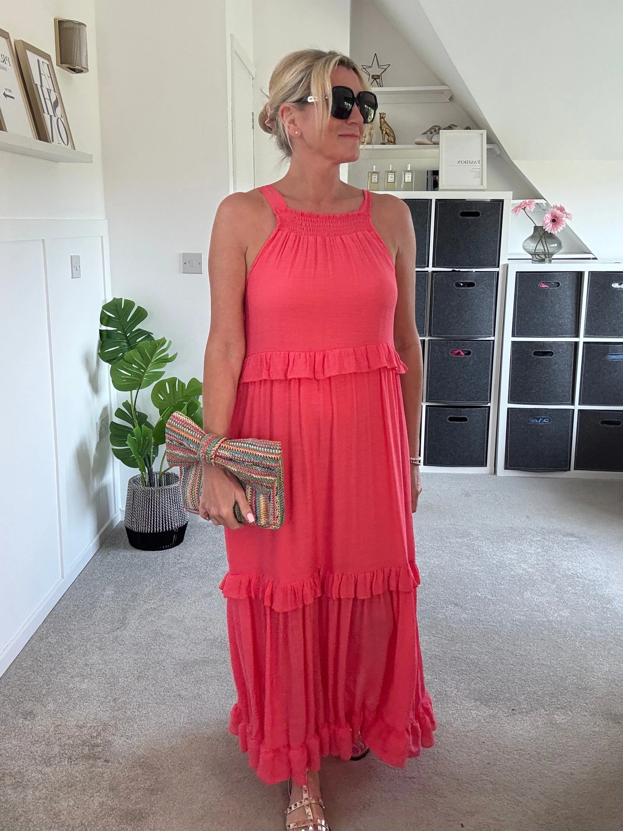 Coral Chloe Boho Maxi Dress