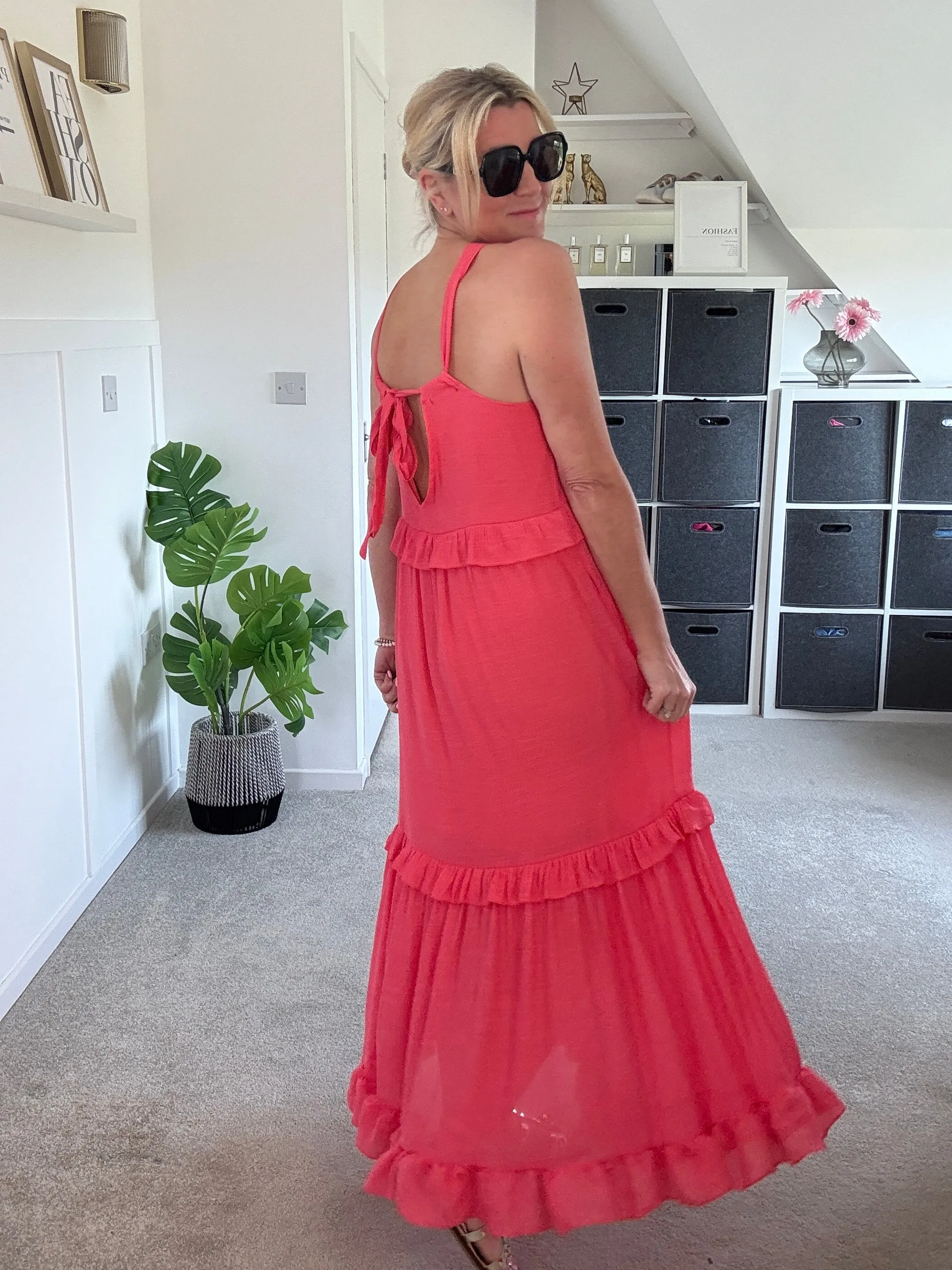Coral Chloe Boho Maxi Dress