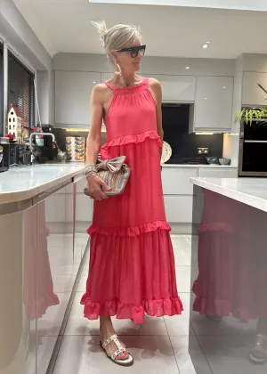 Coral Chloe Boho Maxi Dress