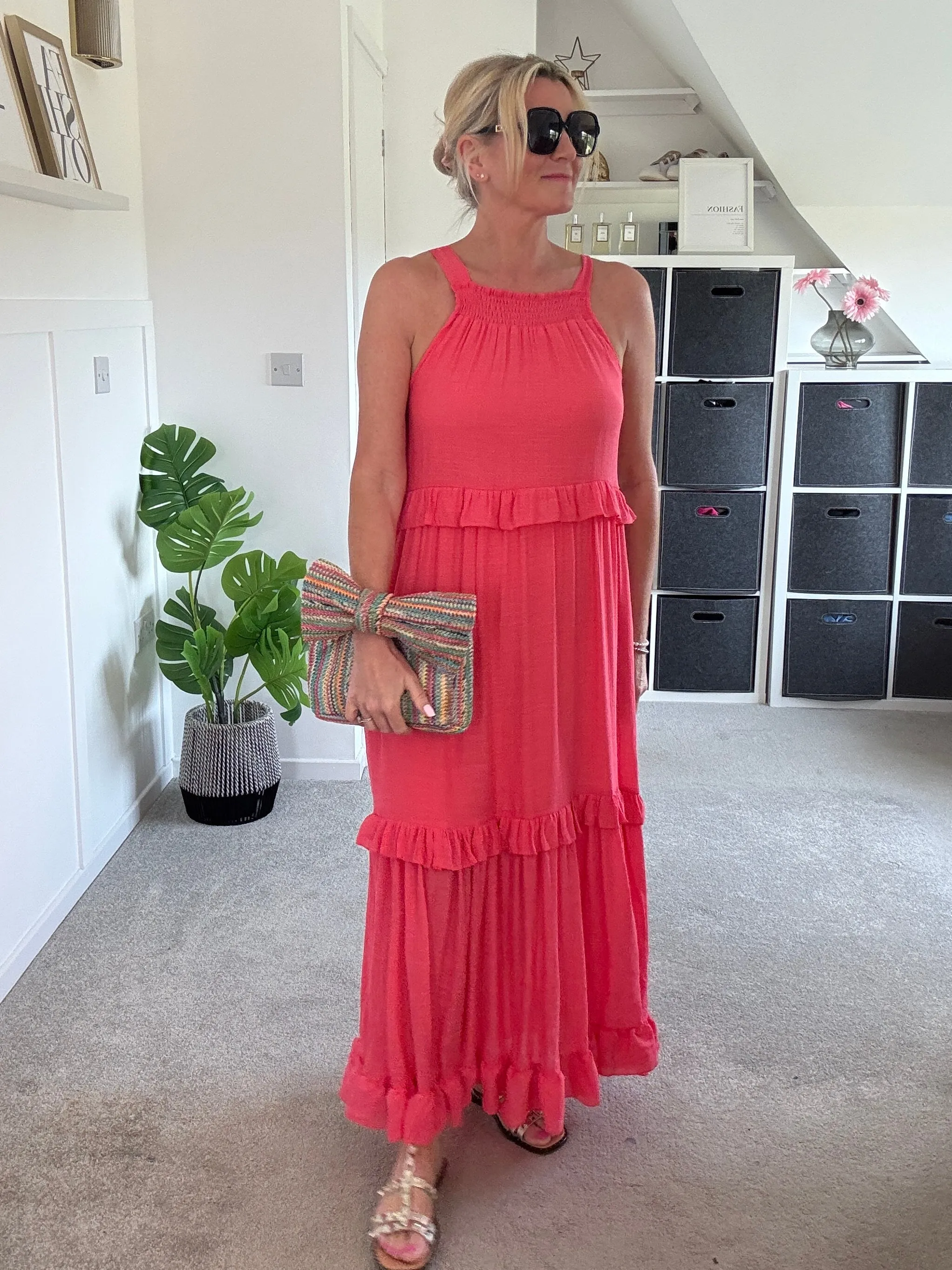 Coral Chloe Boho Maxi Dress