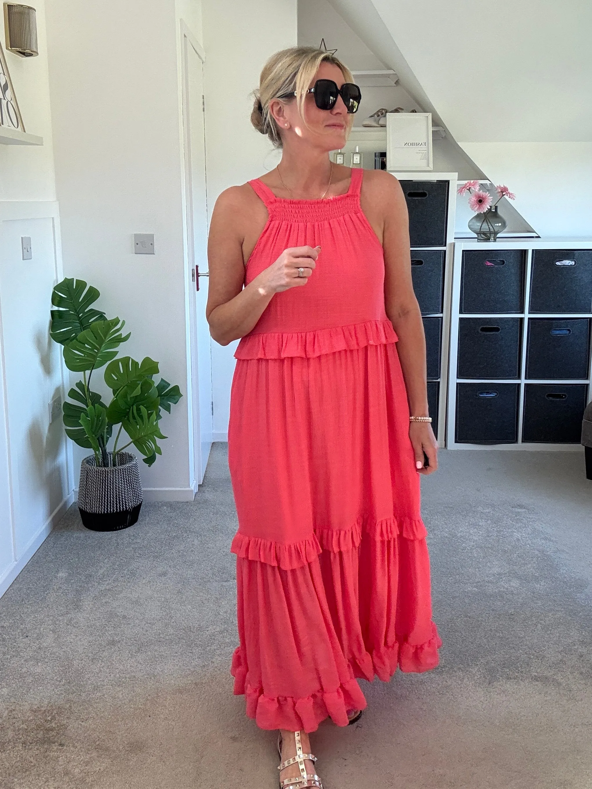 Coral Chloe Boho Maxi Dress
