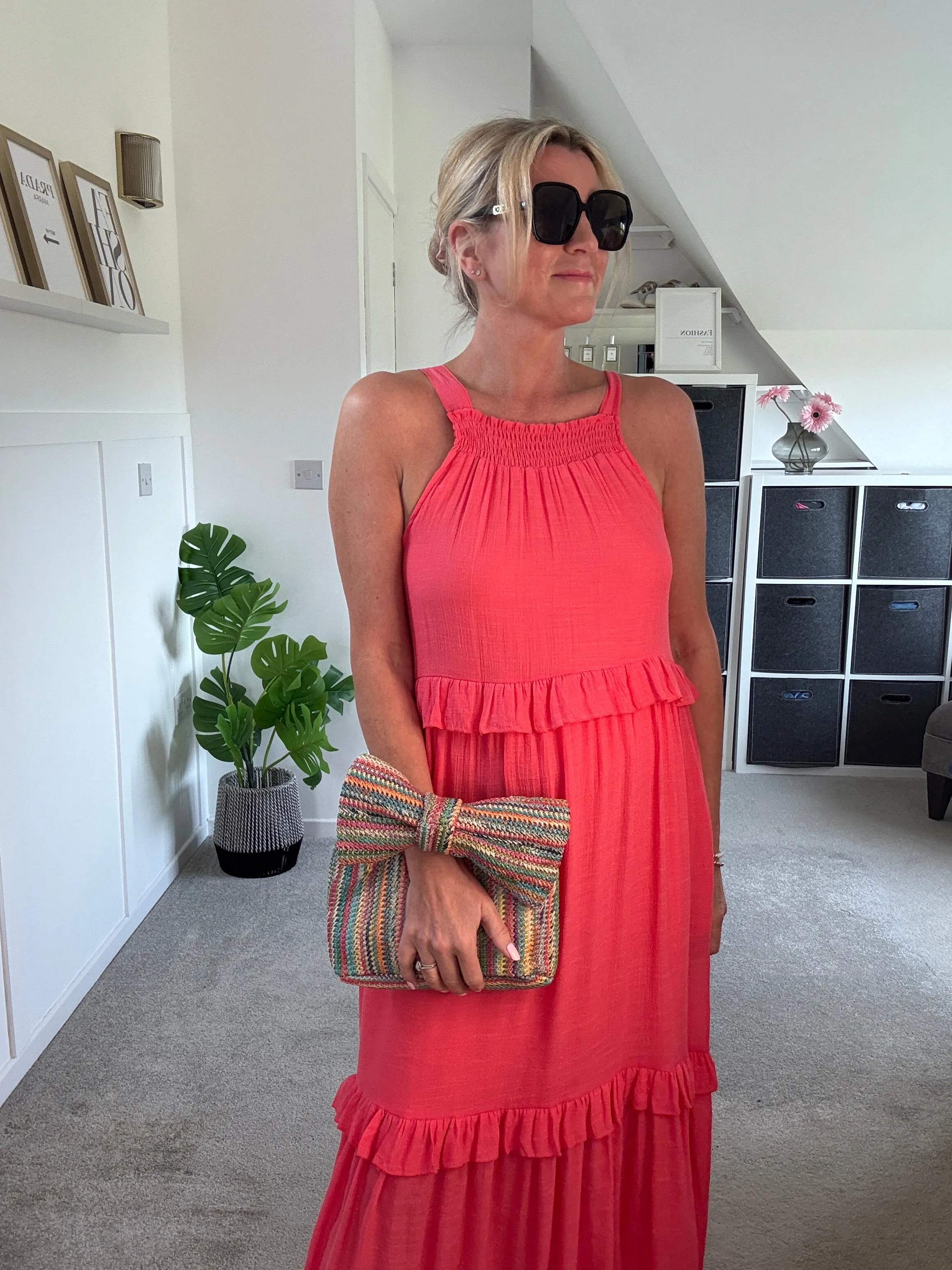 Coral Chloe Boho Maxi Dress