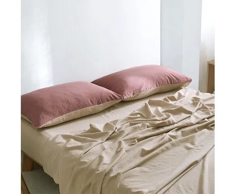 Cosy Club Sheet Set Cotton Sheets - Red Beige