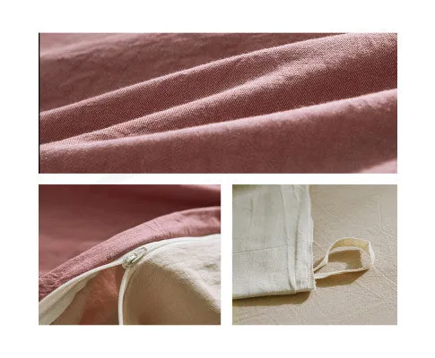 Cosy Club Sheet Set Cotton Sheets - Red Beige
