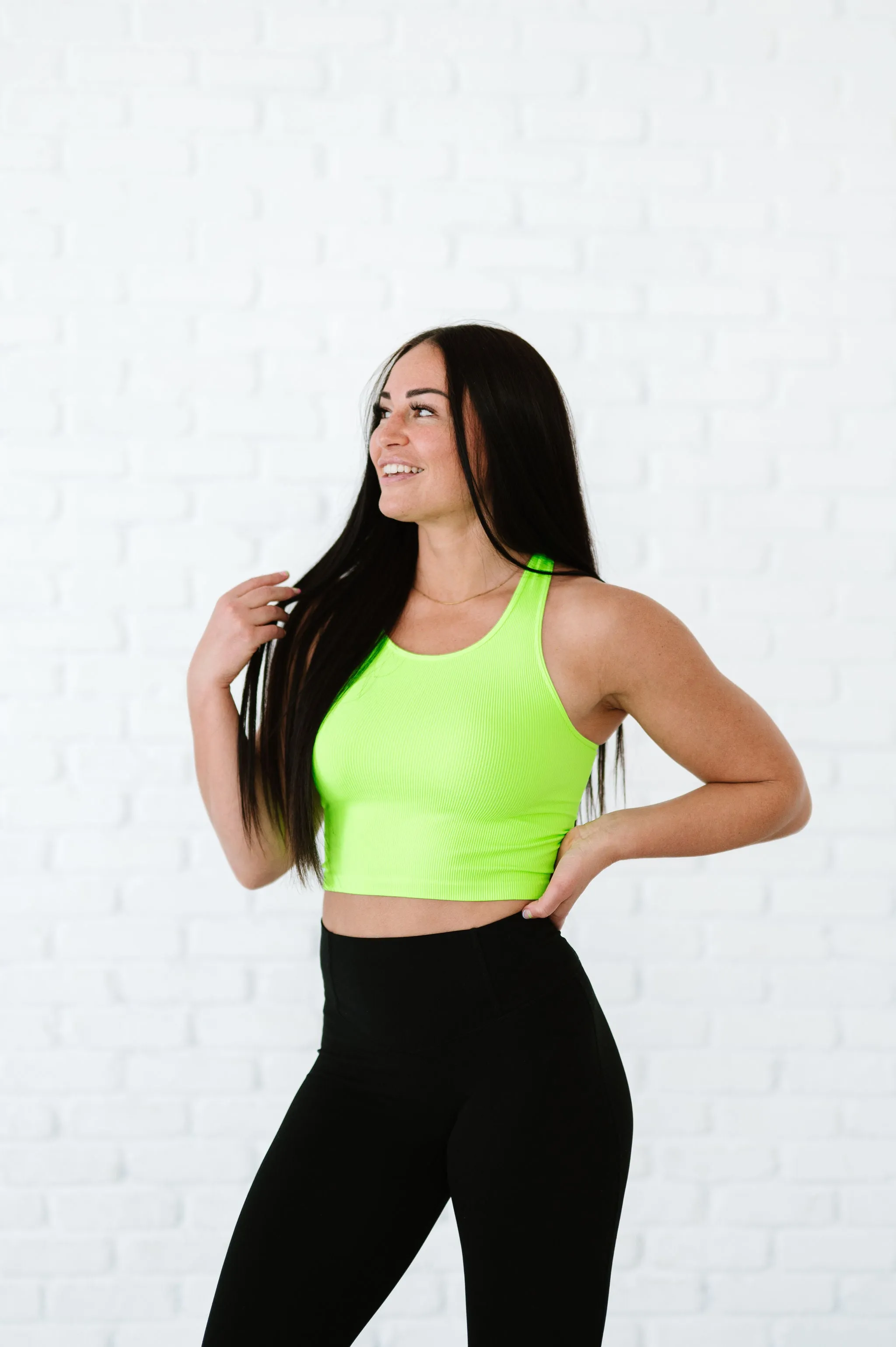 Cropped Racerback - Neon Green