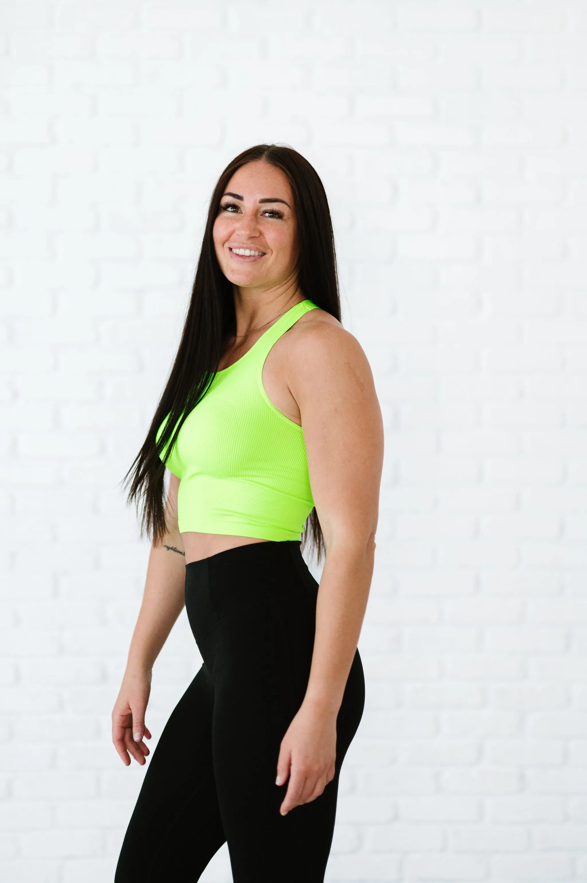 Cropped Racerback - Neon Green