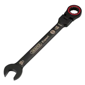 Draper Expert HI-TORQ® Metric Flexible Head Ratchet Combination Spanner 18mm Black