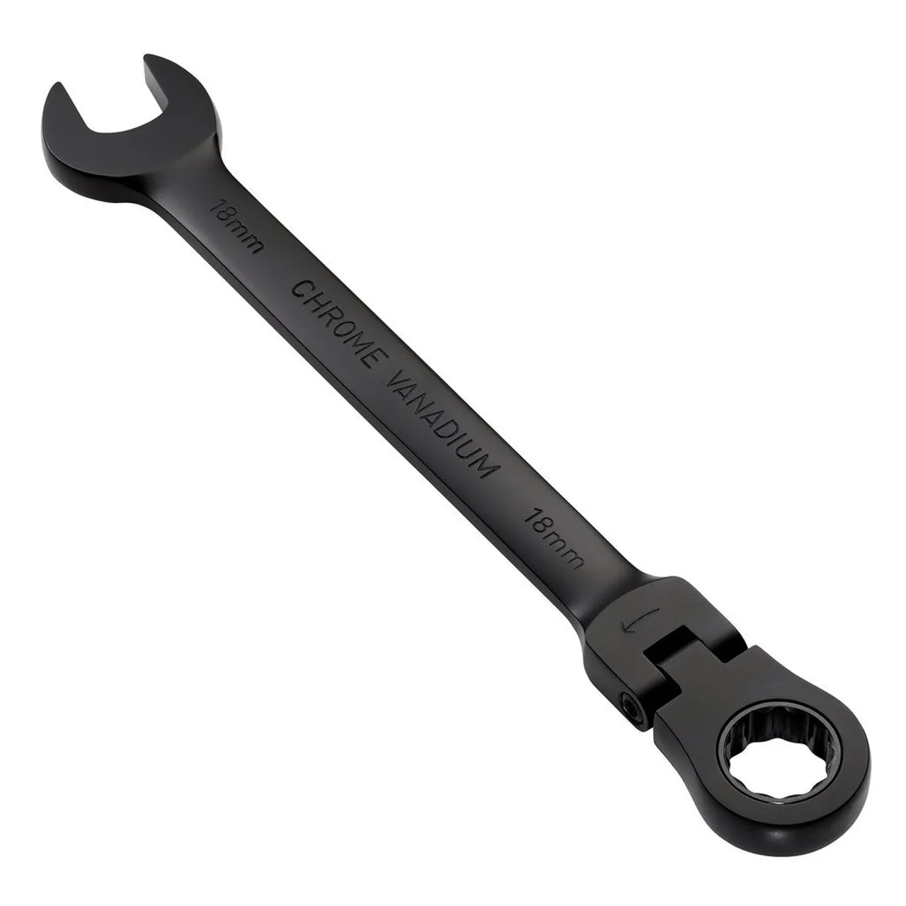 Draper Expert HI-TORQ® Metric Flexible Head Ratchet Combination Spanner 18mm Black