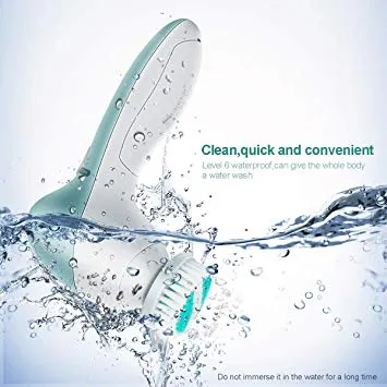 Electric Facial Cleansing Brush with 11 Brush Heads，Flexible Waterproof Powered Brush for Deep Cleaning