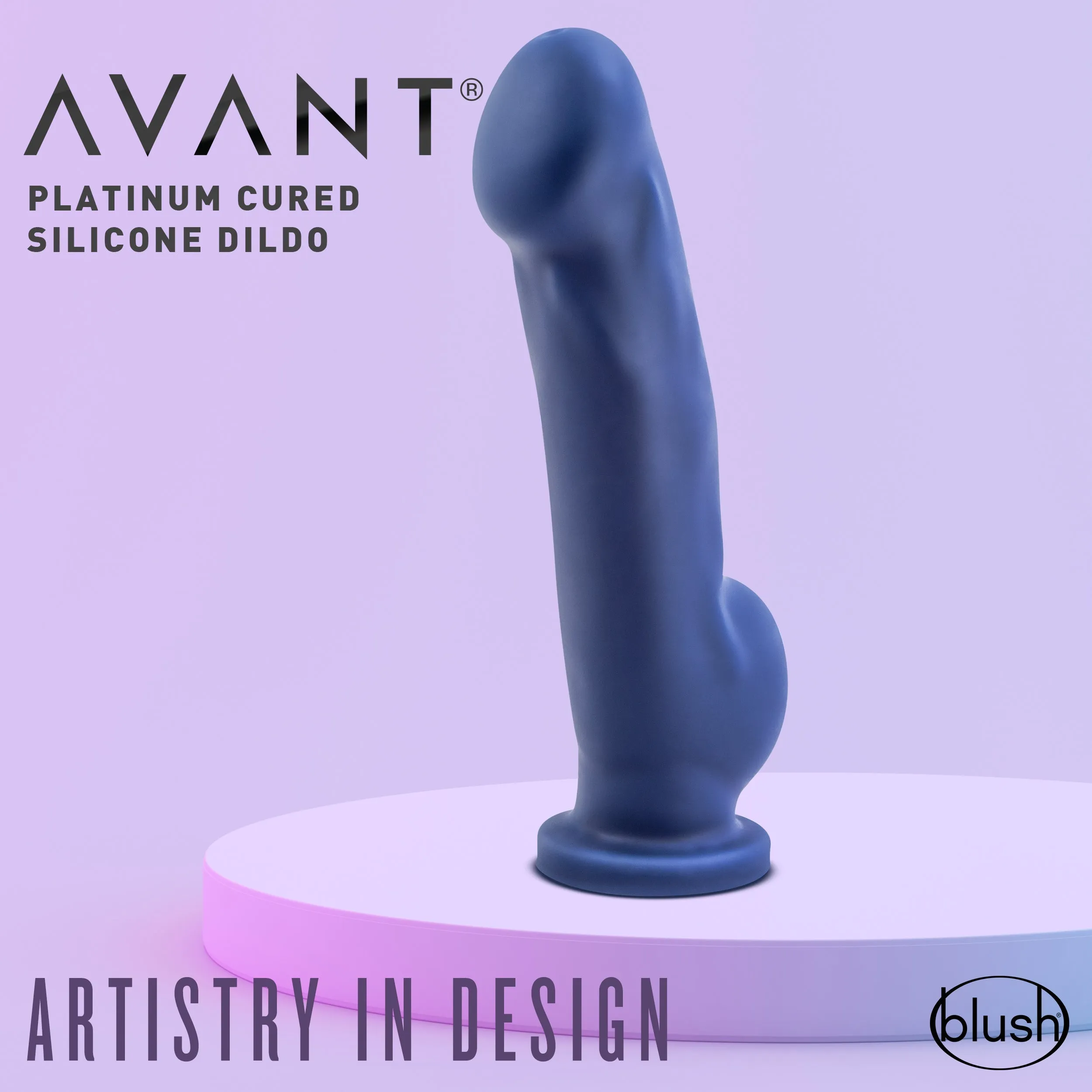 Ergo Silicone Suction Cup 7.5 Inch Dildo - Indigo
