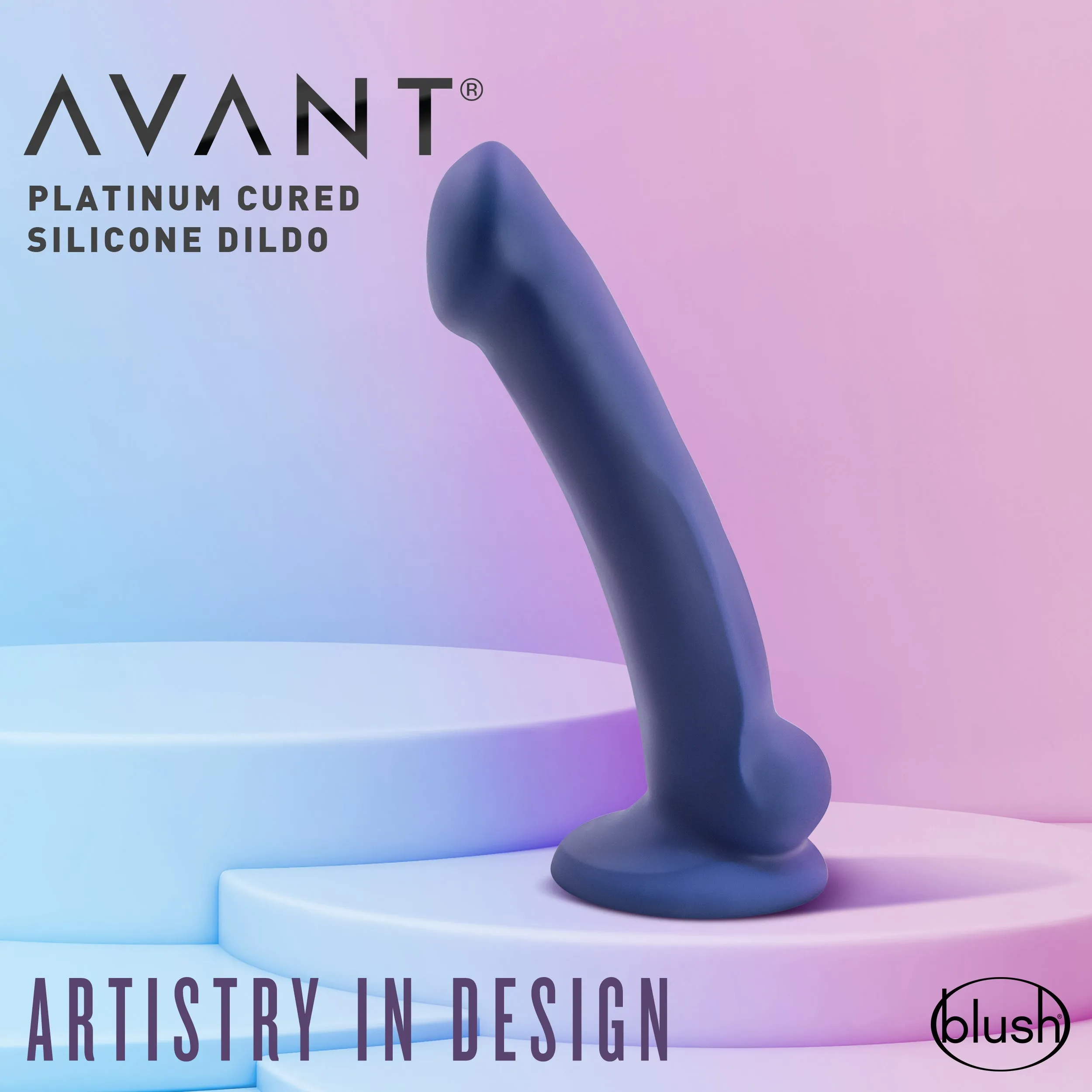 Ergo Silicone Suction Cup 7.5 Inch Dildo - Indigo