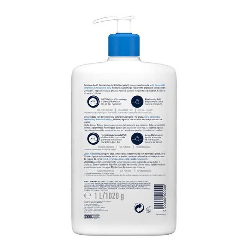[Expiry: 08/2026] CeraVe Moisturising Lotion 1 Litre