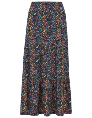 Falda Felicity Tiered Black/Multi, Ditsy Floral