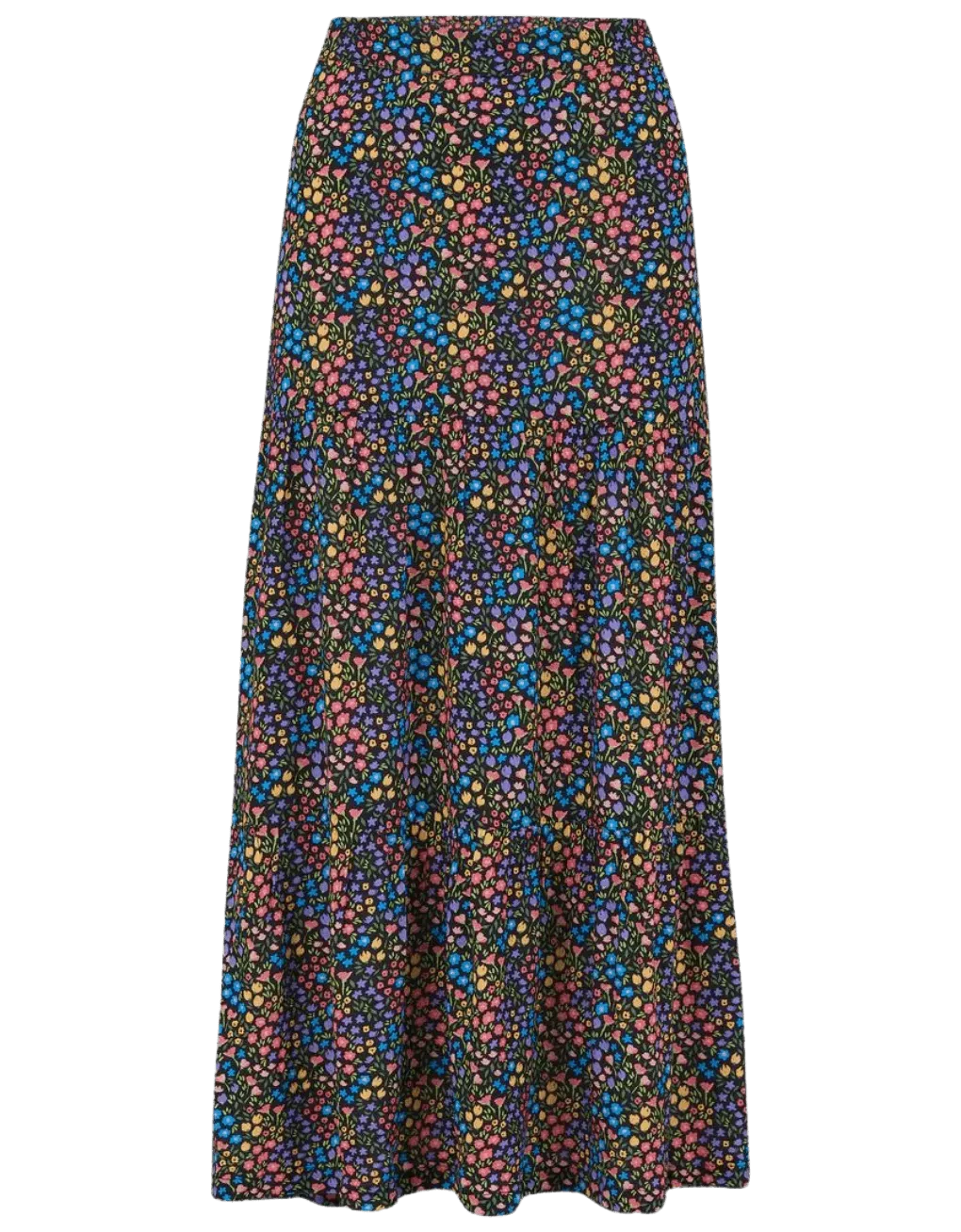 Falda Felicity Tiered Black/Multi, Ditsy Floral