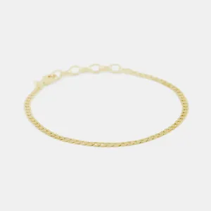 Flat Cuban Chain Bracelet | Gold