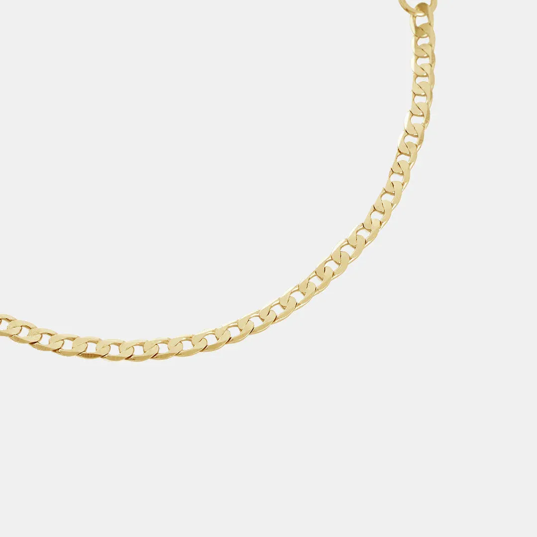 Flat Cuban Chain Bracelet | Gold