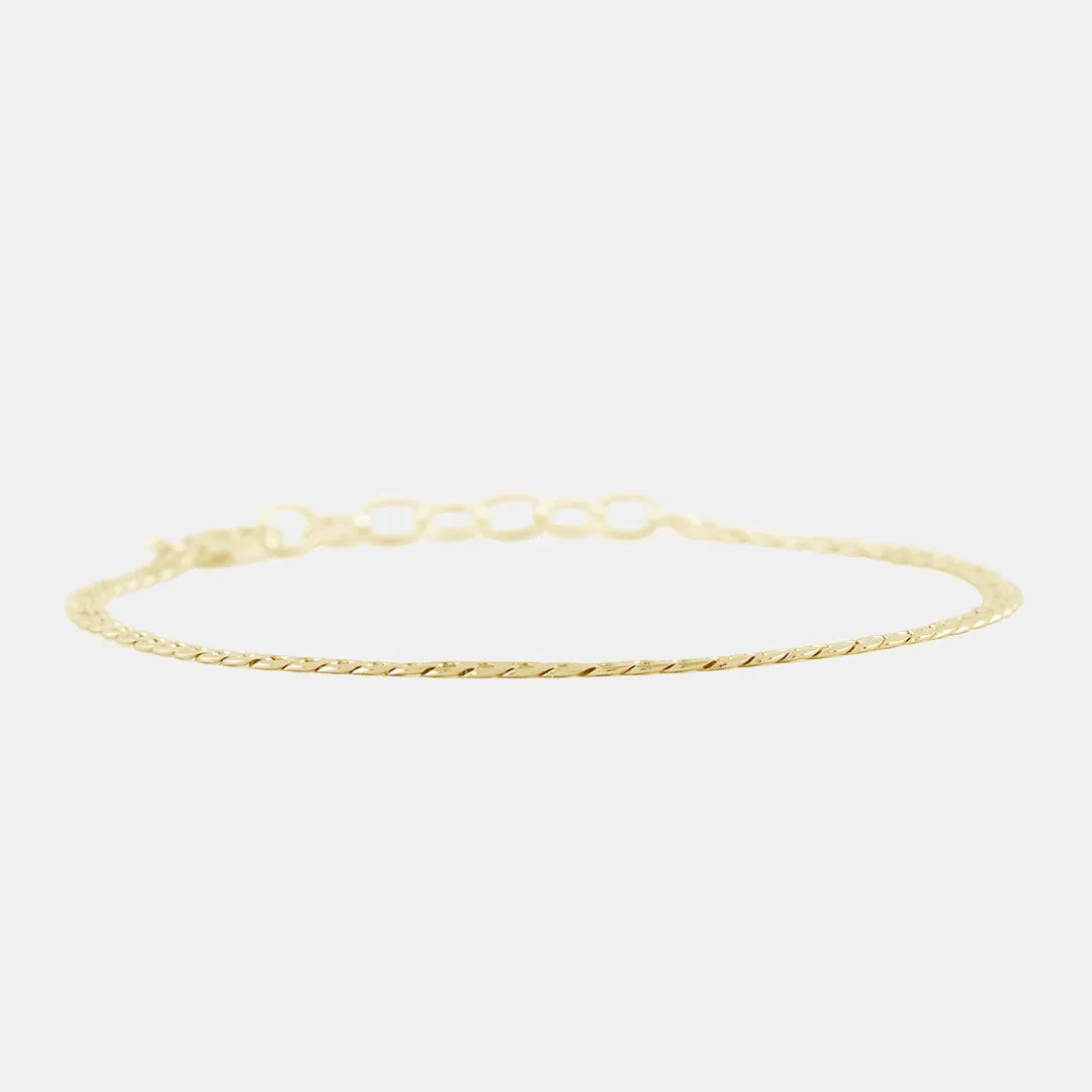 Flat Cuban Chain Bracelet | Gold