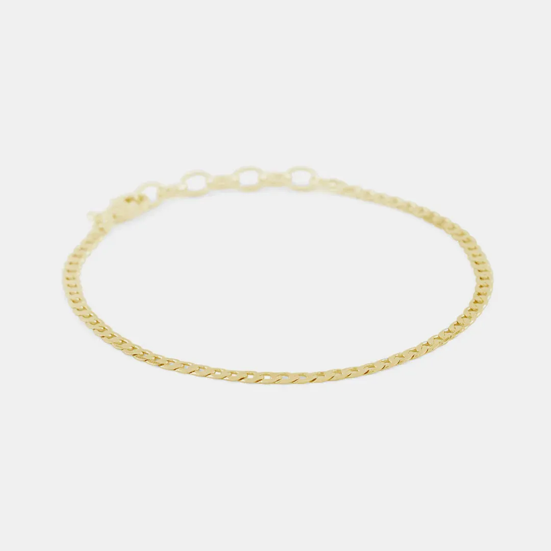 Flat Cuban Chain Bracelet | Gold