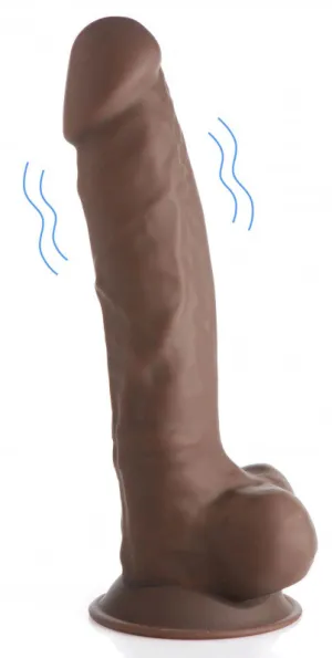 Fleshstixxx 8" Vibrating Silicone  With Balls Brown
