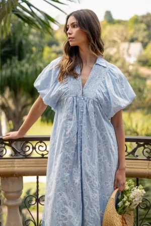 Floral Smock Detail Puff Sleeve Dress