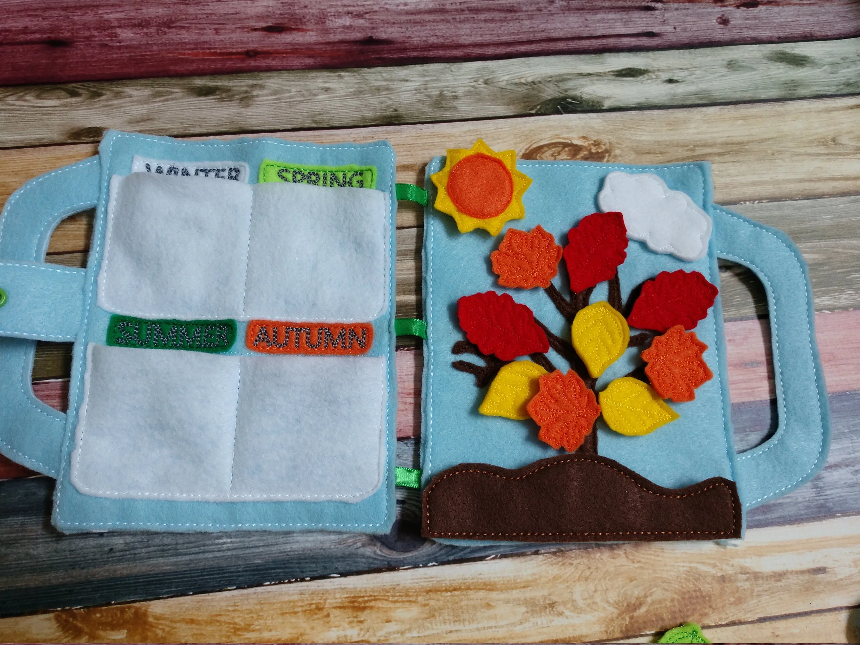 Four seasons quiet book - felt activity board - learning quiet board - felt board - Autumn - Winter - Spring - Summer