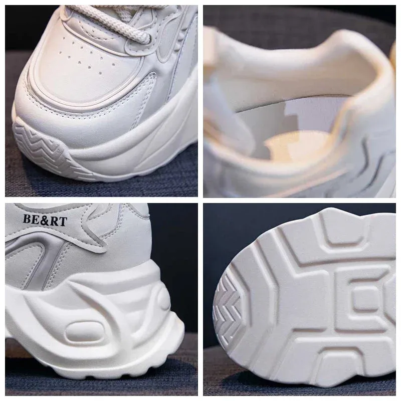 Fujin 8cm Air Mesh Genuine Leather Vulcanize Vulcanize High Brand Comfy Chunky Sneaker Loafer Spring Autumn Platform Women Shoes