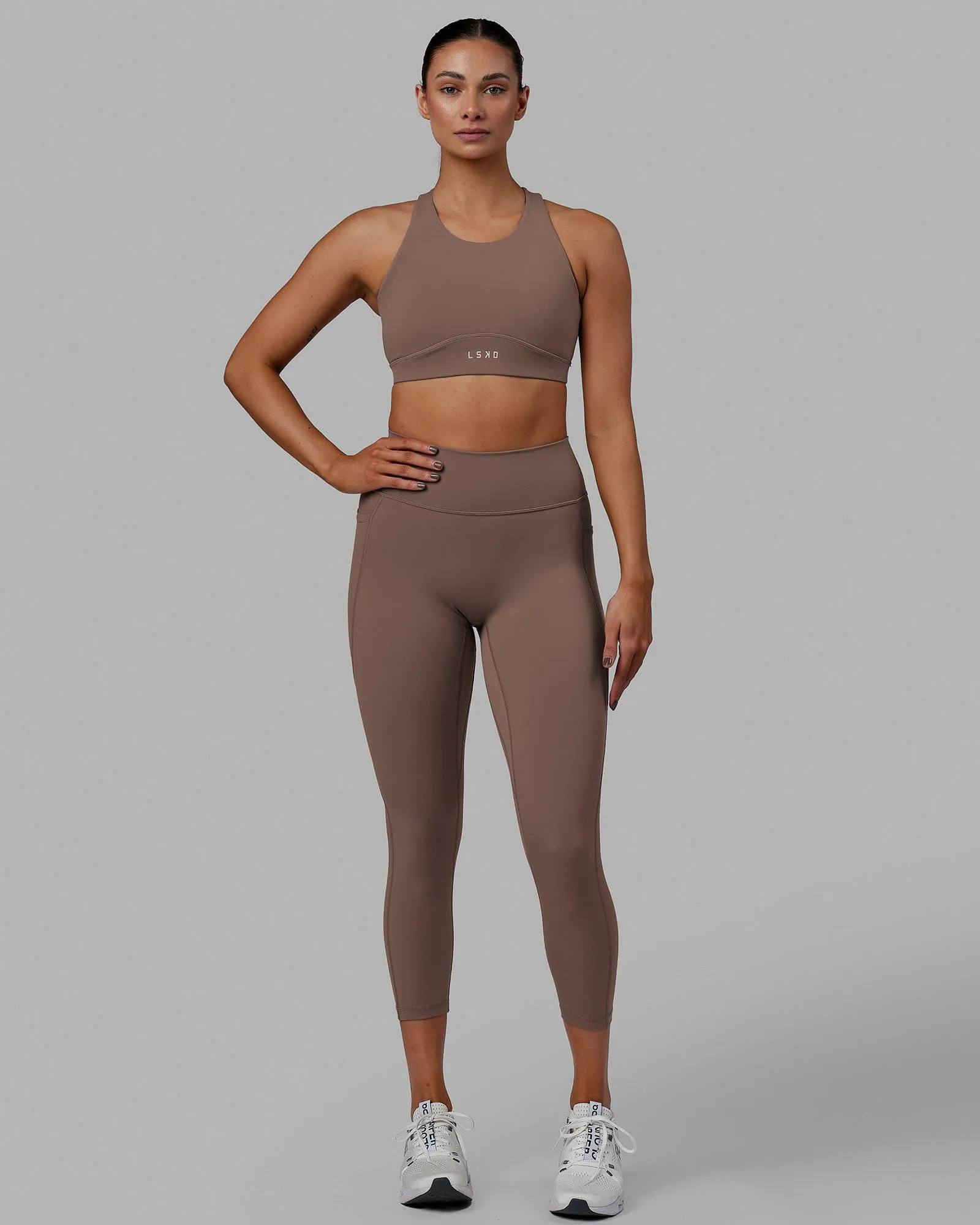 Fusion 7/8 Length Tights with Pockets - Deep Taupe