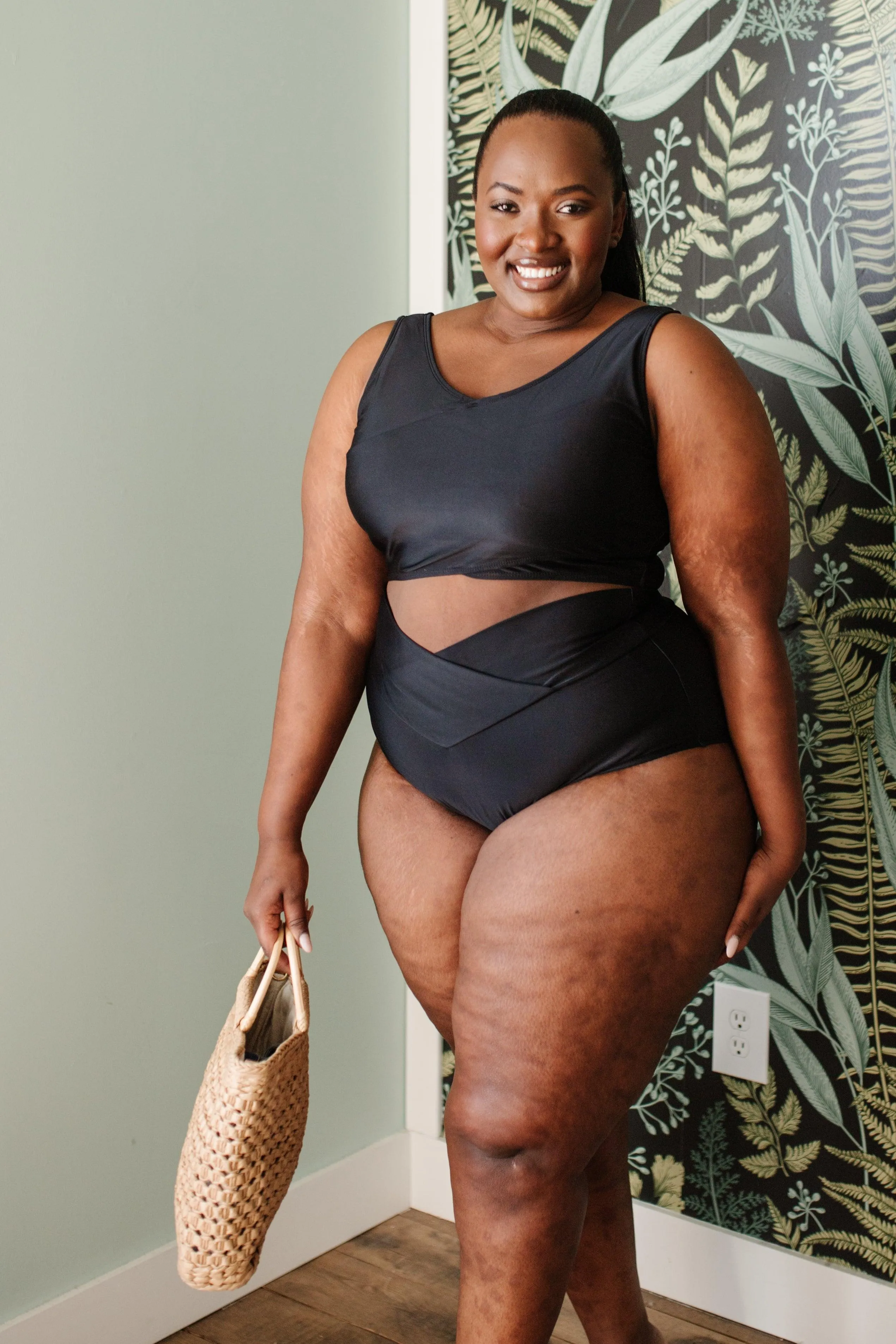 Hazel Blues® | Come Sail Away Swim Top In Black