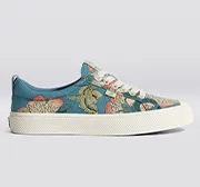 Hokusai OCA Low Peonies and Canary Print Canvas Sneaker Men